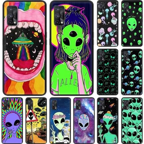Cartoon Alien Space Case For Realme C3 6 Pro 5 7 XT C11 C21 X50 C20 7i C15 V15 5G X7 Q2 Silicone Phone Cover Soft Funda Coque