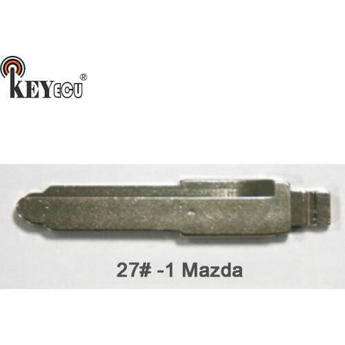 KEYECU 25x KEYDIY Universal Remotes Flip Key Blade 27# -1 , Maz24R for Mazda