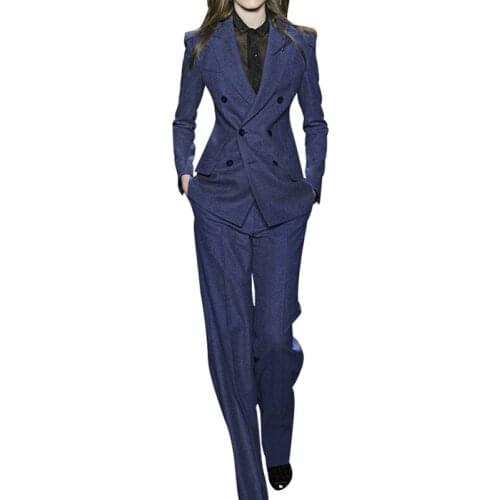 Business Women Formal Pants Suits Spring New Temperament Slim Long sleeve Blazer and Trousers Office Ladies Interviews Work Wear