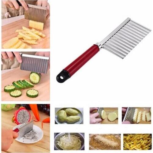 DIY Fitness Meal Stainless Steel Chip Dough Vegetable Carrot Blade Potato Crinkle Wavy Cutter Slicer Stainless kitchen Tools