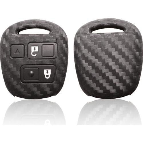 Kutery 10PCS Replace Carbon Fiber Silicone Remote Key Cover For Toyota For Lexus CAMRY RAV4 PRADO Corolla PRADO YARIS Tarago