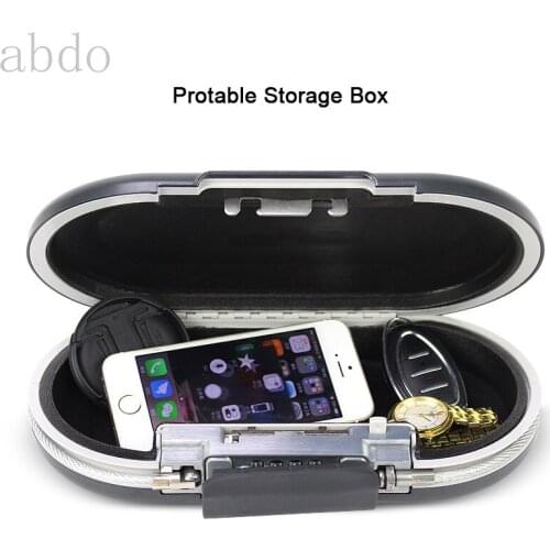 Mini Safe Box Security Portable Personal Safe Password Lock Jewelry Cash Card Phone Small Storage Boxes With Wire Rope