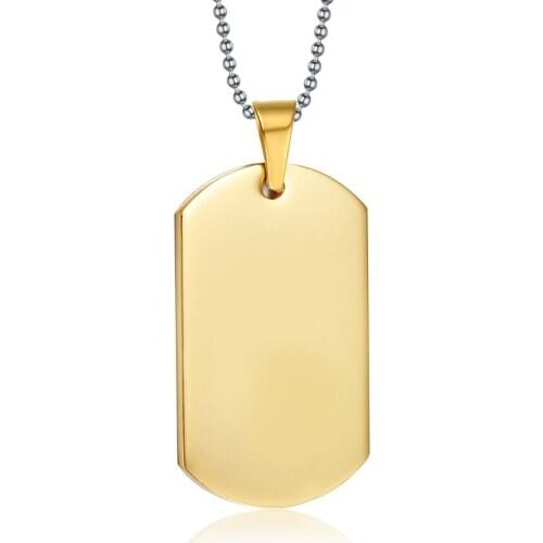 Unique Design Men Military Army Style 316L Stainless Steel Dog Tags Chain Mens Pendant Necklace Jewelry Accessories