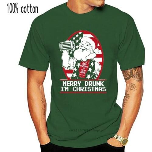 Men T Shirt Drunk Beer Christmas Sweater Funny Tshir Women T-Shirt