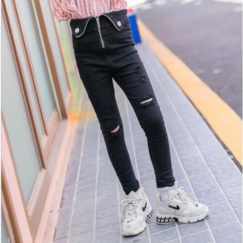 2020 new wholesale girls denim pants fashion autumn girls jean pants 4-9t F754