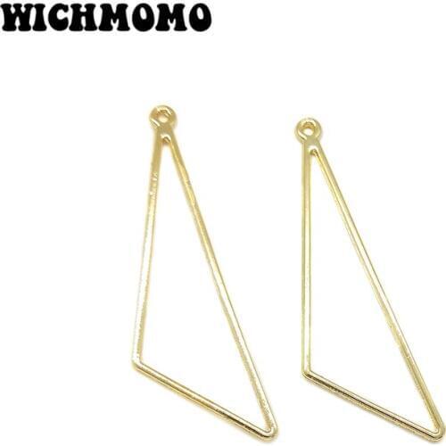 New 4pieces/bag 57*17mm Gold Zinc Alloy Irregularly Triangle Charms Big Pendant for DIY Necklace Earring Jewelry Accessories