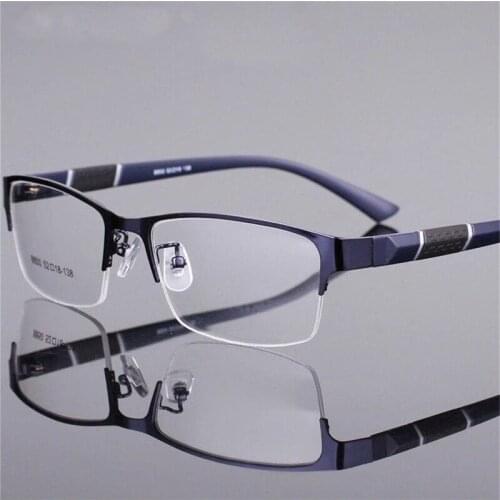 Iboode New Metal Frame Business Finished Myopia Glasses Men Wome Anti Blue Light Short Sight Eyeglasses Diopter 0 -1.0 To -6.0