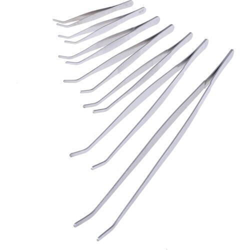 Stainless Steel Aquarium Cleaning Tools Elbow Tweezers Anti-static Hand Tool Clear Clip Tool 12.5/14cm/16cm/18cm/20cm/25cm/30cm