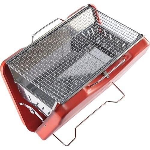 Portable Grill Folding Charcoal Grill Outdoor Camping Cooker Picnic Barbecue Tool Lightweight BBQ Grill Cooking Grid with Handle