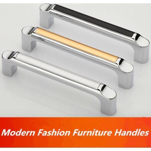 128mm black cabinet drawer pull knob chrome dresser cupboard handle 5" silver black modern fashion furniture hardware handle