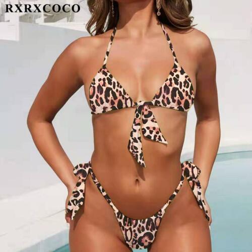 RXRXCOCO Sexy Bikini 2020 Adjustable Bathing Suit Low Waist Bandage Swimsuit Padded Bikinis Swimwear Women