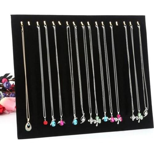 17 Hooks Velvet Storage Board Necklace Bracelet Display Stand Hang Show Rack Jewelry Display Stand