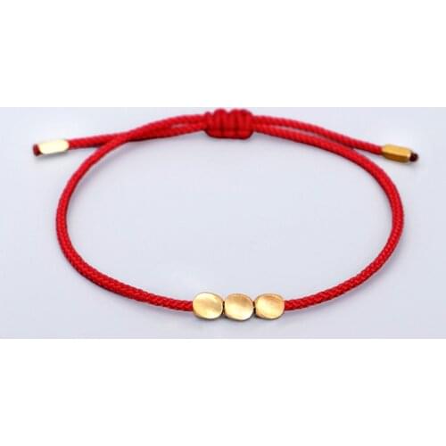 Yoga Tibetan bracelet hand-woven red rope creative irregular copper beads black ropes