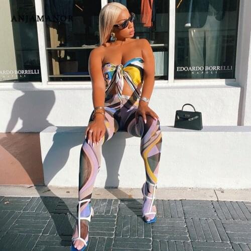 ANJAMANOR Fashion Leggings Transparent Mesh Print Sexy Workout Leggings Womens Hot Pants Clubwear Spring 2021 D85-AF10