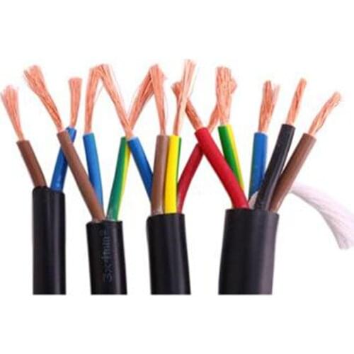 1 meter 17/5 17/10 AWG Wire 1mm2 Copper Core Conductor Electric RVV Cable Black 1 meter