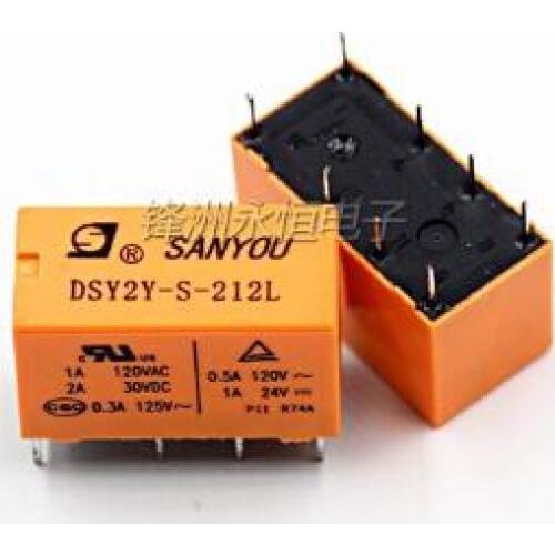 10pcs Relay DSY2Y-S-212L 12VDC 120V 1A relay 8 pin relay Sensitive For HFD27-012-S