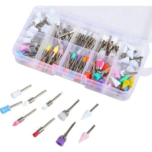 100pcs 3types Dental Lab Latch Flat Polishing Prophy Brushes Cups Mixed Polish Dental enquipment Teeth Tool