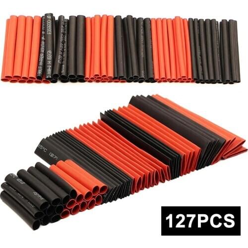 127Pcs Polyolefin Assorted Heat Shrink Tube Insulated Electrical Wrap Wire Cable Sleeving Tubing Kit Set