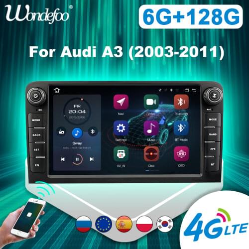 2 din Android 10 Car radio carplay For Audi A4 2002-2007 S4 RS4 8E 8F B9 B7 Multimedia autoradio GPS Navigation Stereo bluetooth