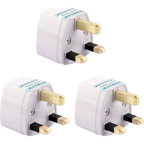 3PCS Universal Adapter EU USA AU to UK GB England AC Power Plug Adapter Travel Charger Converter 10A 250V