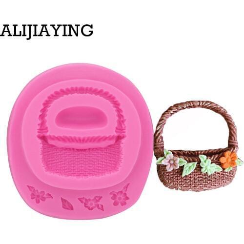 M0892 3D Flower Basket silicone cake mold fondant mold cake decorating tools flowers chocolate gumpaste mold
