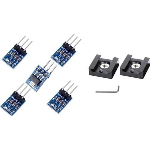 5 Pcs AMS1117-3.3 DC Voltage Step Down Power Supply Module with 2 PCS Cold Shoe Mount Adapter Bracket Hot Shoe