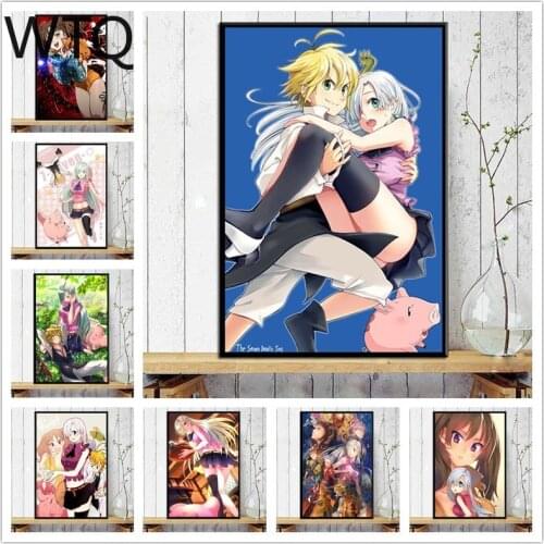 5D DIY Diamond Painting Cross Stitch Kit Diamond Embroidery Anime The Seven Deadly Sins Full Drill Mosaic Picture Home Decor Art