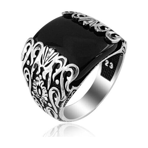 925 Silver Ethnic Ring for Men Classic Ottoman Ertugrul Ring for Men