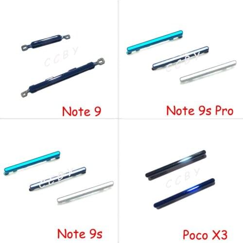 10pcs For Xiaomi Redmi Note 9 9S Pro 9T 5G Pocophone X3 Power Button ON OFF Volume Up Down Side Button Key