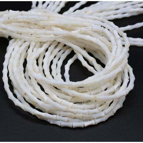 Natural Mother of Pearl Shell Beads White Bamboo Joint Mop Shell Loose Beads for DIY Charm Necklace Bracelet Jewelry Making Gift