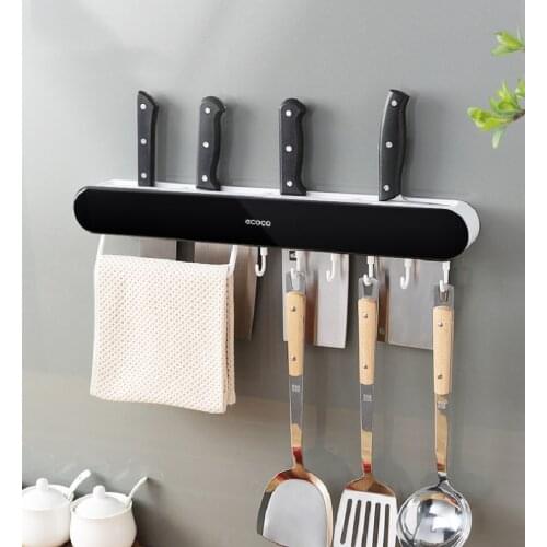 Kitchen Knife Storage Rack Cutlery Holder Multifunctional Wall Mounted Kitchen Shelf Chopsticks Forks Organizer