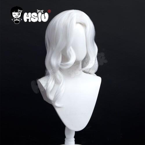 Game Sky Children of Light Cosplay Dancer cosplay Wig 「HSIU 」Fiber synthetic wig White long curly hair Free Brand wig Cap
