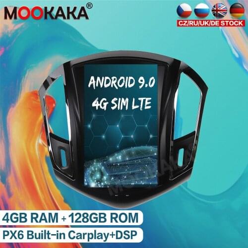 For Chevrolet CRUZE 2012 - 2015 Android 9.0 Car Multimedia Player 4+128GB Tesla Style GPS Navigation Auto Radio Stereo Head Unit