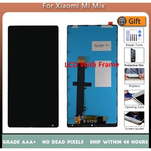 For XIAOMI Mi Mix Original LCD screen assembly with front case Black With repair tools and Tempered film