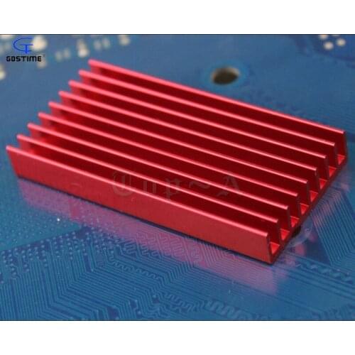 Gdstime 1 Pcs 60x30x8mm Aluminum Heat Sink for Computer LED Power IC Transistor Rose Red Color 60mm x 30mm x 8mm