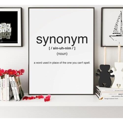Synonym Definition Poster Canvas Painting Inspiration Print Wall Art Picture for Living Room Interior Home Decor Motivation