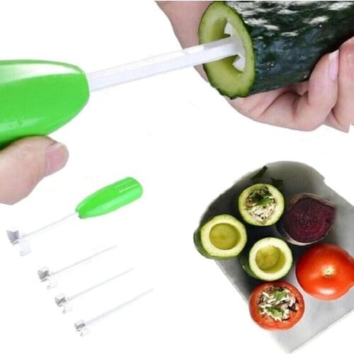1set Fruit Corer Digging Vegetable Cutter Digging Device Stuffed Multifunctional Kitchen Cutter Practical Tools