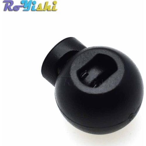 100pcs/pack Cord Lock Round Ball Toggle Stopper Plastic Size:17mm*14.5mm*12mm Toggle Clip Black