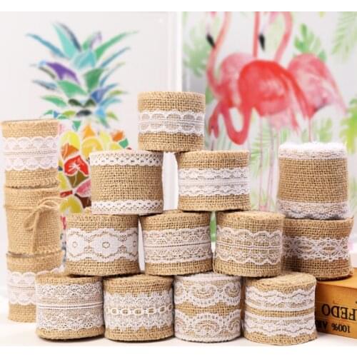 2M Ribbon Lace for Crafts Linen Satin Tapes Christmas Decoration DIY Ribbon for Hair New Year Gift Wrapping Sewing Accessories
