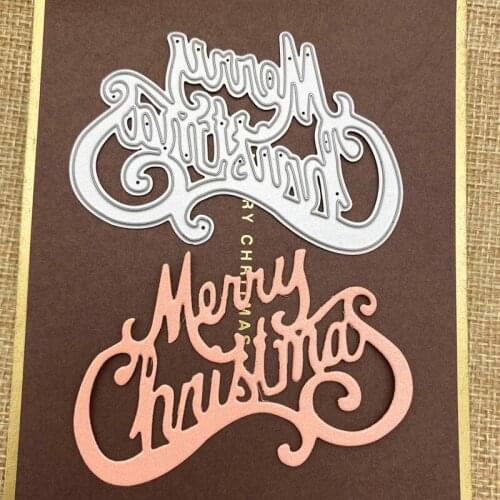 Metal Cutting Die Of Merry Christmas Scrapbooking Mold Paper DIY Cards Postcard Handmade Craft Stencil Album Handcraft Embossing