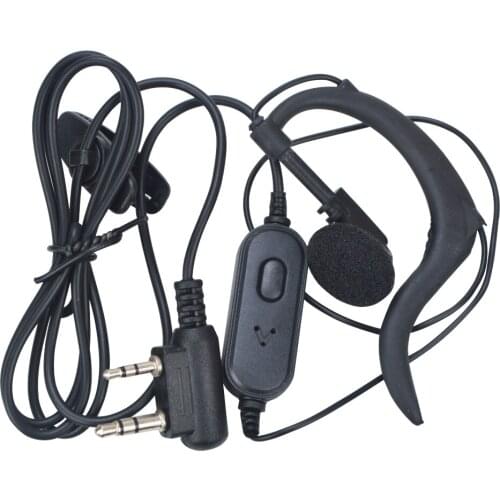 Baofeng Accessories Earpiece G-stype Ear loop with In-line Microphone and PTT Single Wired Earphone for UV-5R BF-888S DM-1702