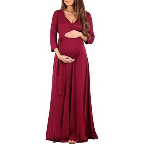 New Long Maternity Dresses Pregnancy Clothes For Pregnant Women Dress Vestidos Para Embarazadas Gravidas Pregnant Clothing