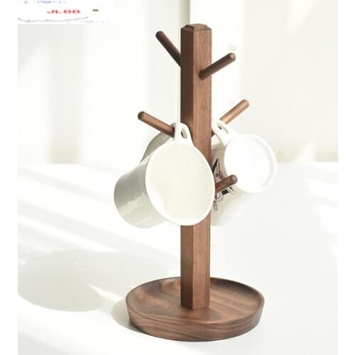 Solid Wood Cup Holder Cup Rack Drain Holder Tumbler Holders Key Shelf Jewelry Decoration Storage Rack Organizer Display Stand