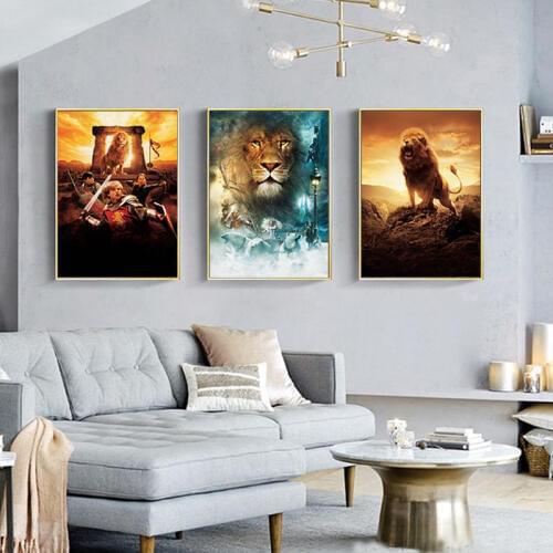 Movie Posters The Chronicles of Narnia Lion, Witch and Wardrobe Prints Canvas Art Paintings Mordern Wall Art Living Room Home Dé