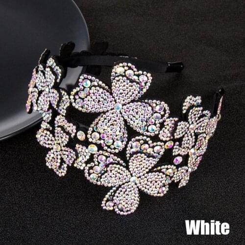 Crystal Flower Headband Crystal Diamond Hairbands Rhinestone Sponge Padded Headbands For Girls Women Diamond Wide Headband