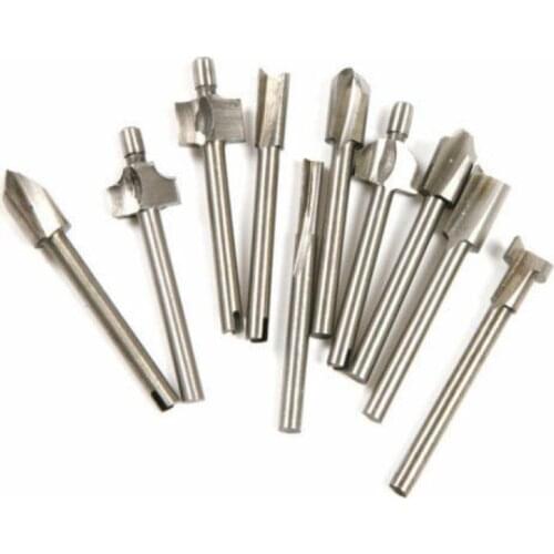 10pcs Professional Durable HSS High Speed Steel Rotary Cutter Files Grinding Engraving Drilling Bit Hand Tool Set