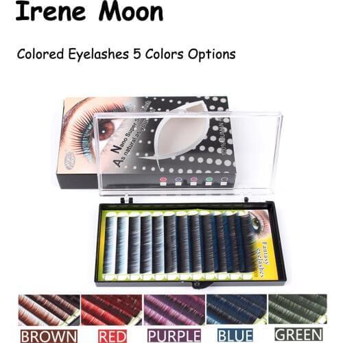 Mixed Size Double Colored Eyelashes For Individual False Eyelashes Extension Colored C Curl Human Hair 0.15mm 7/9/11/13/14/15