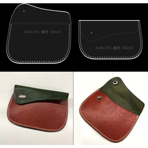 DIY Change Coin Bag Acrylic Pattern, Leather Mini Bag Sewing Stencil, Clear Making Mould, Leather Craftwork Supplies