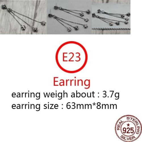 E23 S925 sterling silver earrings personality retro punk hip-hop style eternal cross anchor letter modeling popular jewelry hot