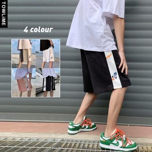 Plus Size Summer Chic Mens Fashion Size Cartoon Printed Casual Shorts Korean Streetwear Wide Leg Loose Knee Length Sweatpants